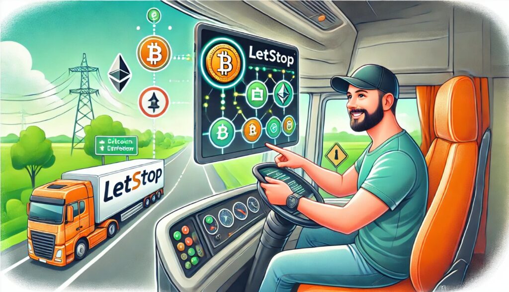 Letstop LETSTOPとは?安全運転の長距離運転手にD2Eで暗号資産の副収入 | サトファンブログ